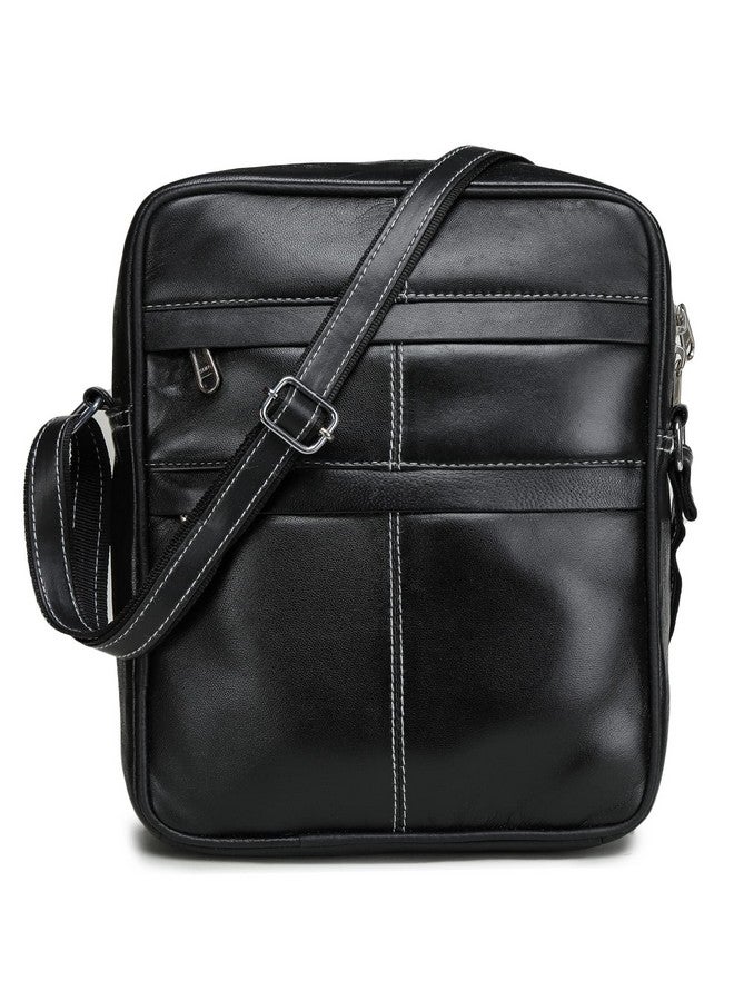 K London حقيبة ك لندن الجلدية الحقيقية عبر الجسم | حقيبة سلاينغ | حقيبة سلاينغ للرجال | حقيبة سلاينغ للنساء | حقيبة صغيرة للرجال والنساء | حقيبة كتف صغيرة (أسود) (165_أسود) - Image 2