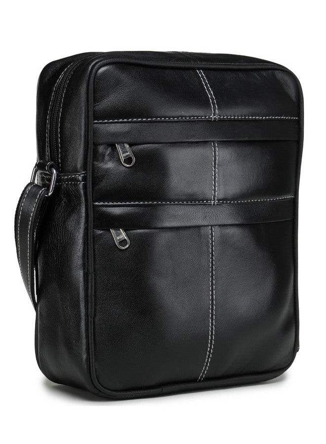 K London حقيبة ك لندن الجلدية الحقيقية عبر الجسم | حقيبة سلاينغ | حقيبة سلاينغ للرجال | حقيبة سلاينغ للنساء | حقيبة صغيرة للرجال والنساء | حقيبة كتف صغيرة (أسود) (165_أسود) - Image 3