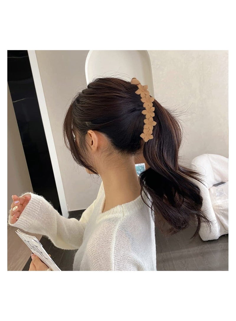 XiuWoo 6 Pack Banana Clips Hair Clip Flower for Women Thick Non Slip Ponytail Fine Accessories - Image 5