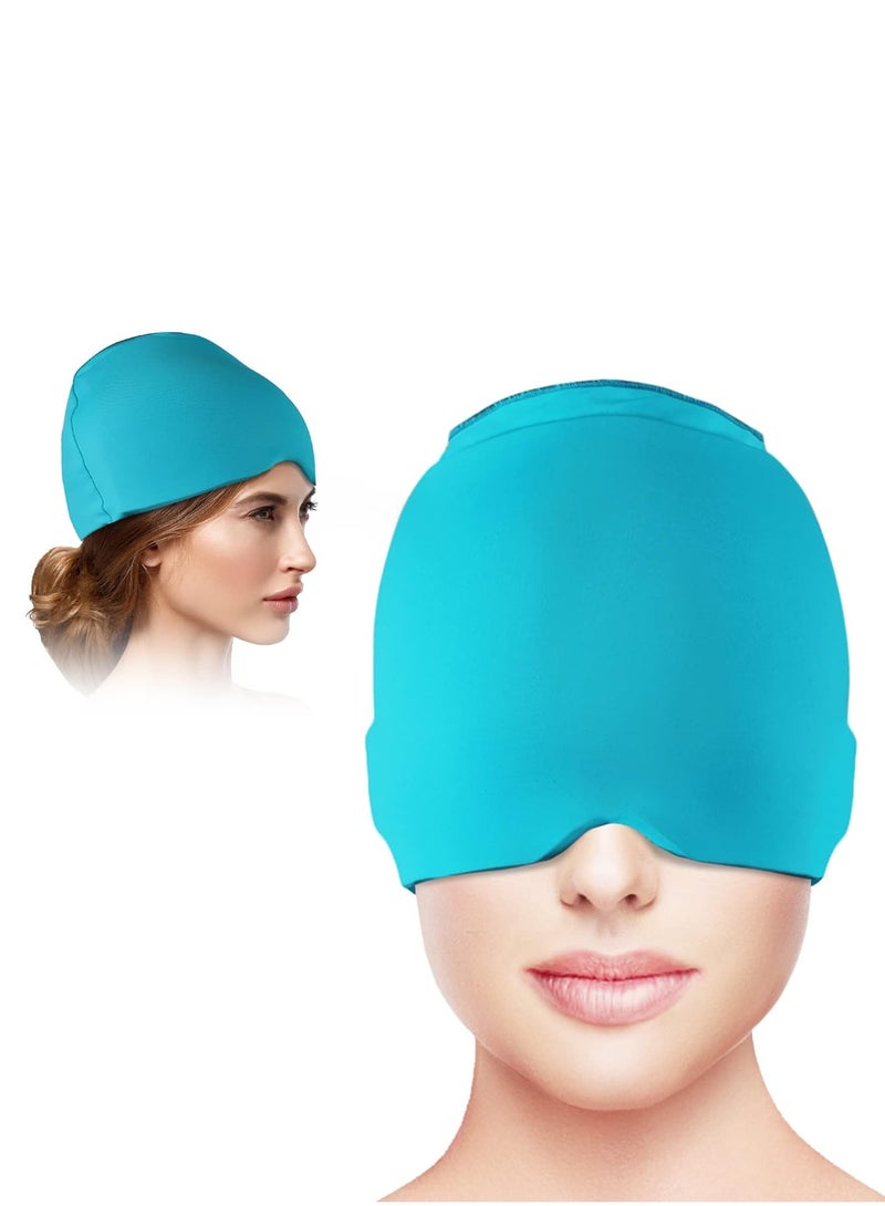 Gerenic Migraine Relief Hat One Size Fits All Headache Cap with Reusable Ice Gel Pack for Puffy Eyes, Stress Relief and more - Image 1