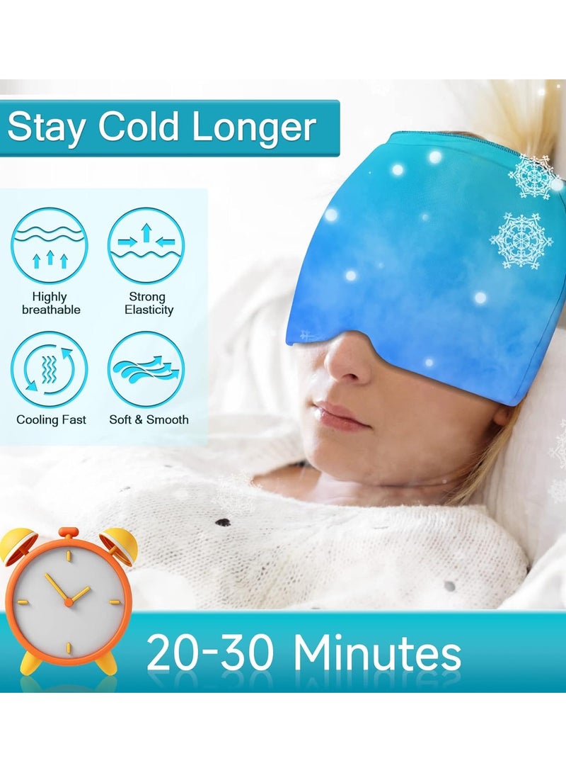 Gerenic Migraine Relief Hat One Size Fits All Headache Cap with Reusable Ice Gel Pack for Puffy Eyes, Stress Relief and more - Image 2