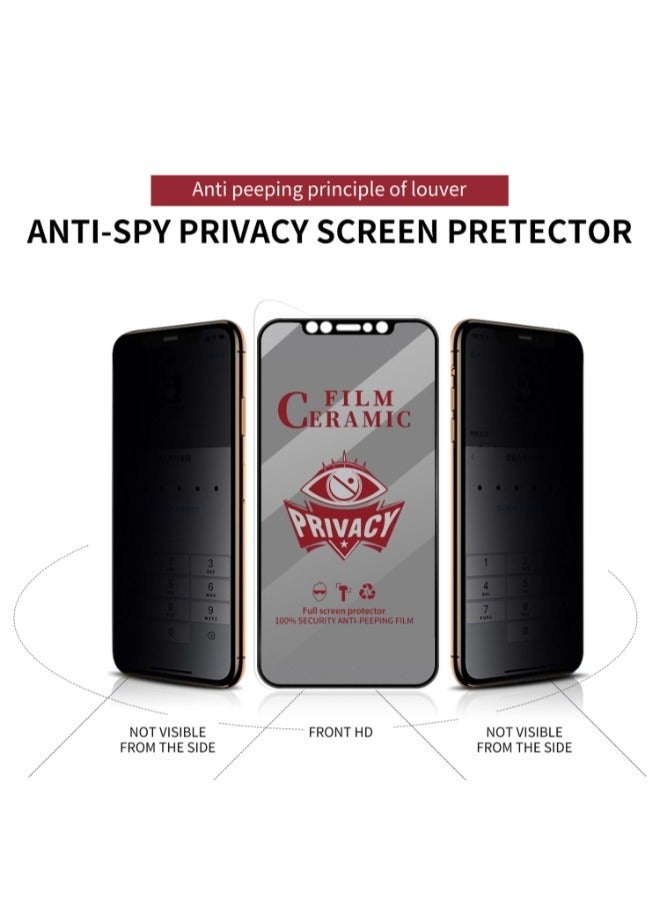 واقي شاشة سيراميك مطفي مضاد للتجسس لـ آيفون 14 برو ماكس (iPhone 14 Pro Max) لحماية الخصوصية (ضد البصمة) أصلي, حماية قصوى للشاشة من الخدوش والكسر - Image 3