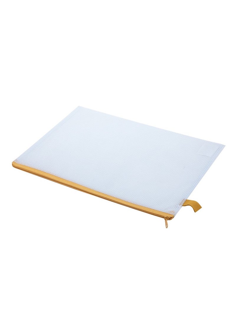 Deli E5596 A4 Mesh PVC Zip Bags with Metal Zipper – Red/Yellow/Blue/Green for School, Travel & Office Storage – 10PCS/Bag - Image 2