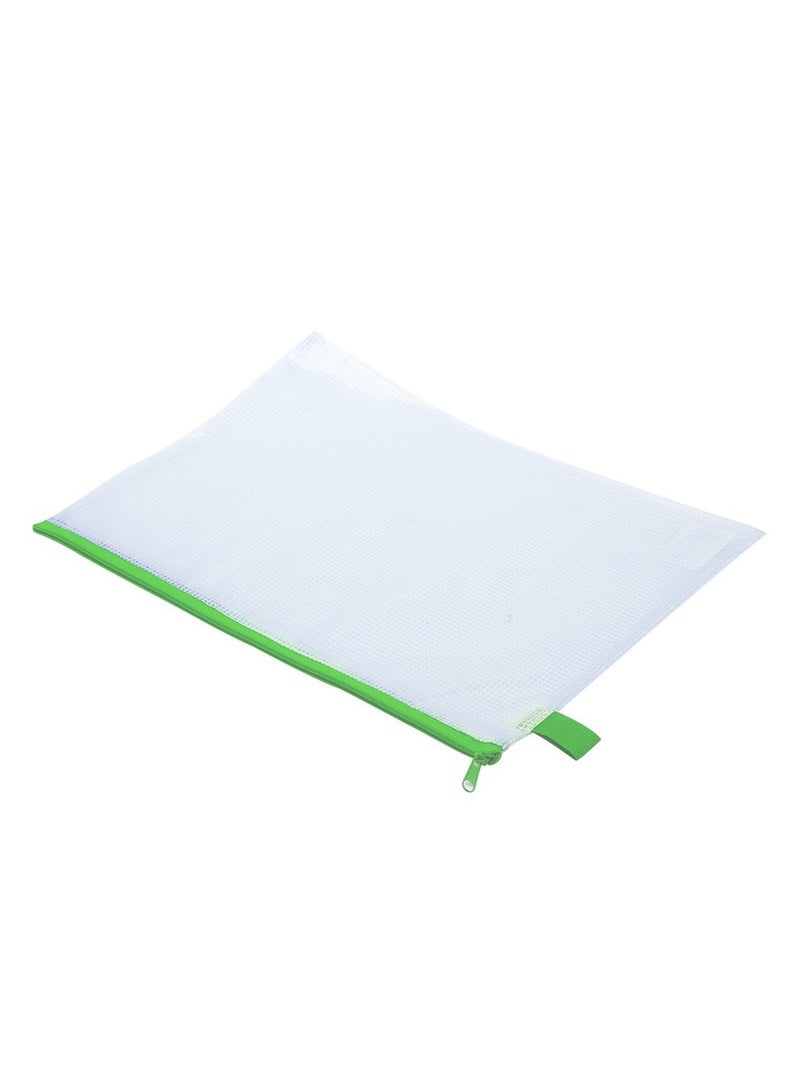 Deli E5596 A4 Mesh PVC Zip Bags with Metal Zipper – Red/Yellow/Blue/Green for School, Travel & Office Storage – 10PCS/Bag - Image 4