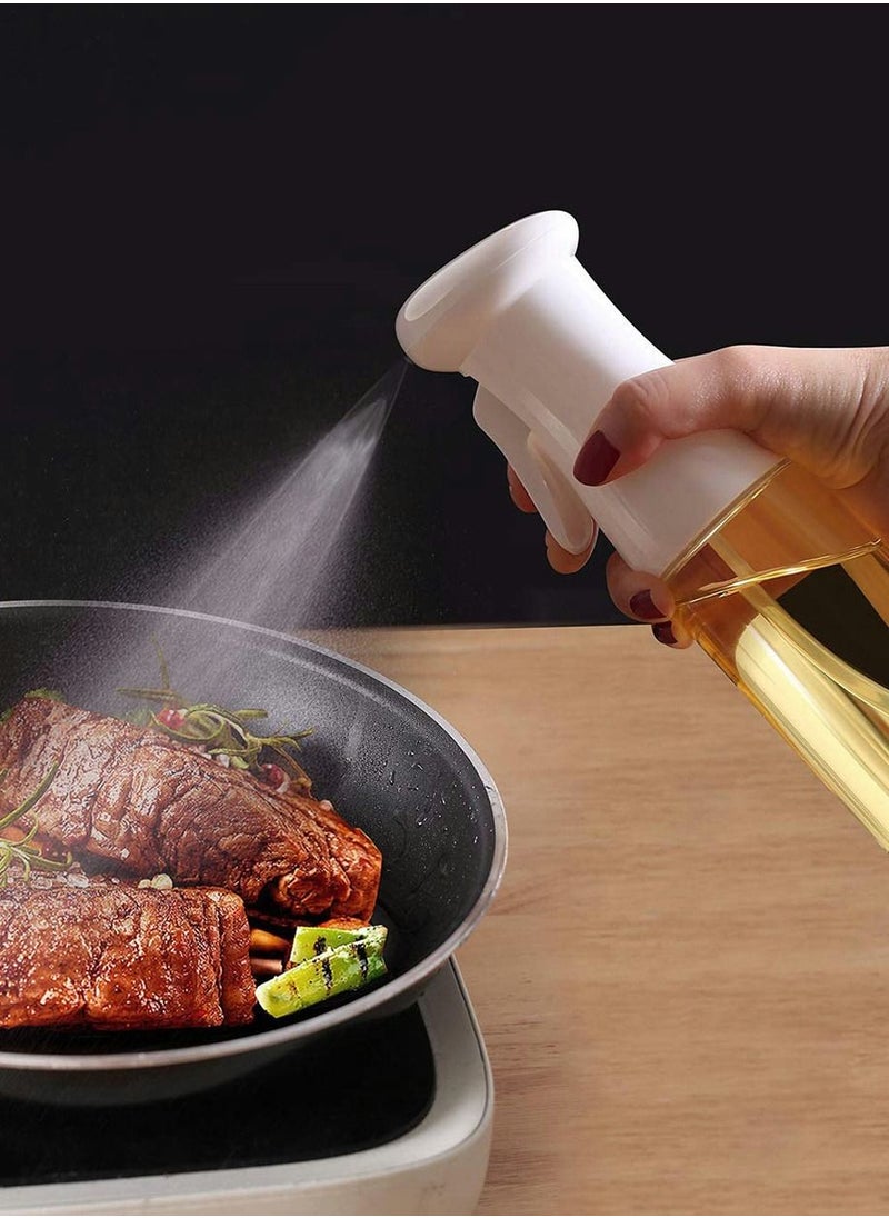 Excefore - Olive Oil Sprayer Mist, Spray Bottle for Kitchen Cooking Baking BBQ Grilling, 7.1oz Capacity Oil Mister Refillable Easy Control with Brush for Baking, BBQ, Salad, Frying, 2 Pack White - Image 1