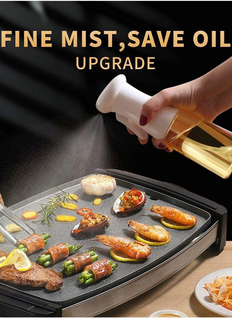 Excefore - Olive Oil Sprayer Mist, Spray Bottle for Kitchen Cooking Baking BBQ Grilling, 7.1oz Capacity Oil Mister Refillable Easy Control with Brush for Baking, BBQ, Salad, Frying, 2 Pack White - Image 1
