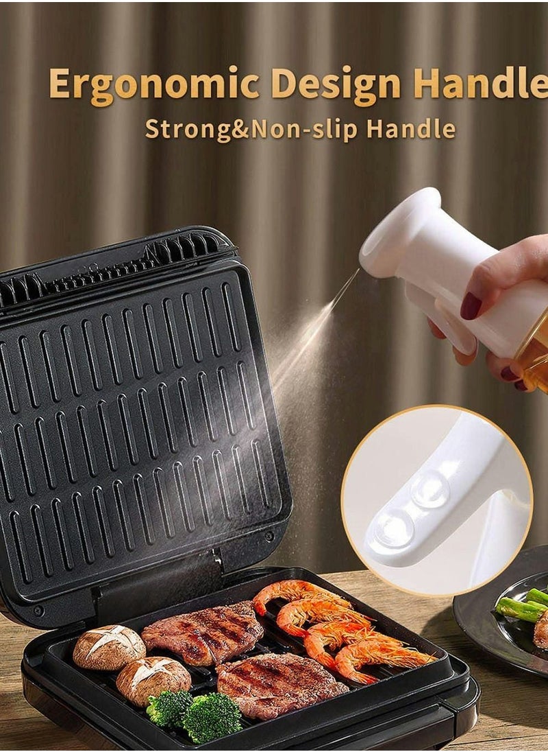 Excefore - Olive Oil Sprayer Mist, Spray Bottle for Kitchen Cooking Baking BBQ Grilling, 7.1oz Capacity Oil Mister Refillable Easy Control with Brush for Baking, BBQ, Salad, Frying, 2 Pack White - Image 1