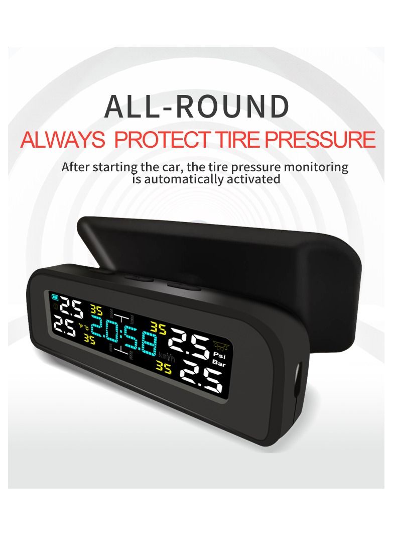 Tire pressure monitor internal and external car universal tire detection monitoring wireless solar tire pressure check - Image 4