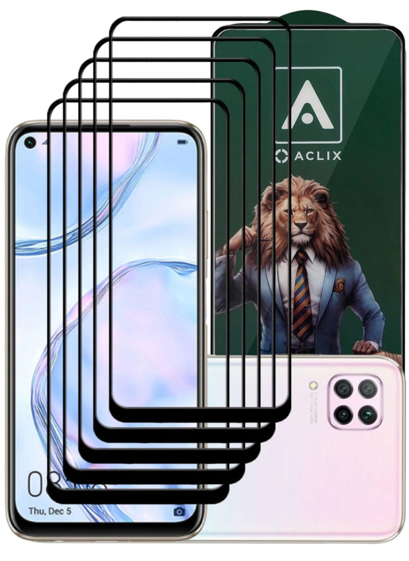 ACLIX 5 Pieces Antistatic ESD Dustproof Premium Quality High Definition Tempered Glass Screen Protector Designed For Huawei nova 7i - Image 1