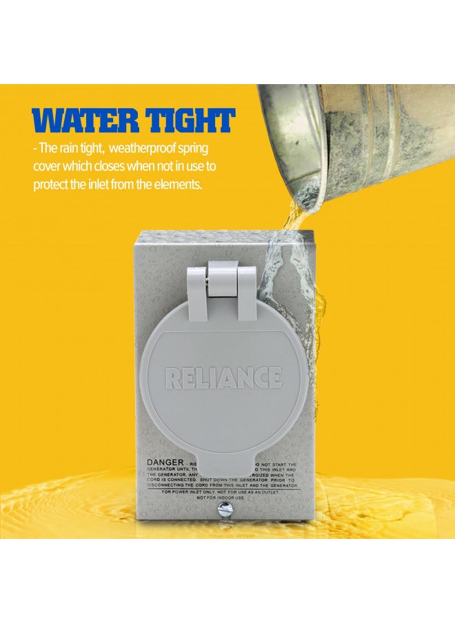 Reliance Controls Reliance Controls Generators Up to 7,500 Running Watts PB30 30-Amp NEMA 3R Power Inlet Box, Gray 