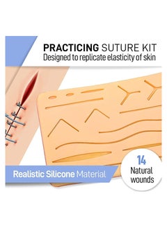BIONEX Suture Practice Kit complete for Medical Students and Practice Surgery Kit with Reusable Silicone Suture Pad with the Realistic Skin Texture Suitable for Students Training  - Image 2