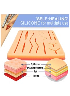 BIONEX Suture Practice Kit complete for Medical Students and Practice Surgery Kit with Reusable Silicone Suture Pad with the Realistic Skin Texture Suitable for Students Training  - Image 5