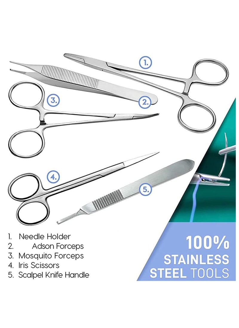 BIONEX - Suture Practice Kit complete for Medical Students and Practice Surgery Kit with Reusable Silicone Suture Pad with the Realistic Skin Texture Suitable for Students Training - Image 1