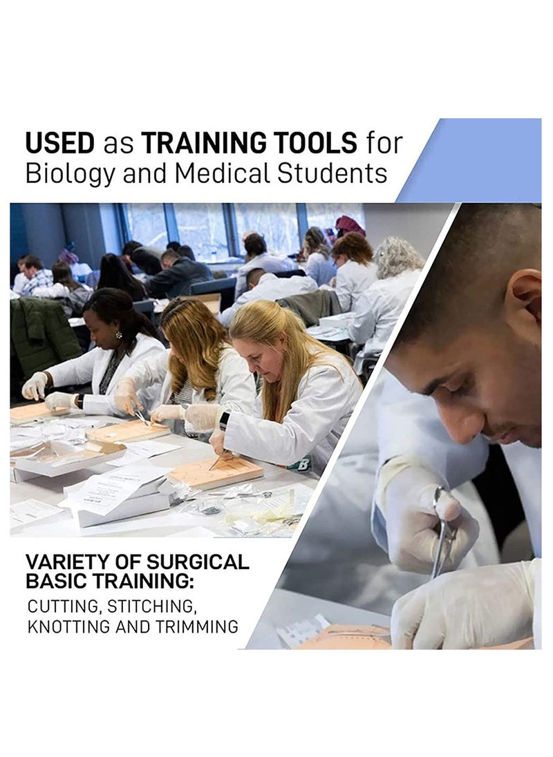 BIONEX - Suture Practice Kit complete for Medical Students and Practice Surgery Kit with Reusable Silicone Suture Pad with the Realistic Skin Texture Suitable for Students Training - Image 1