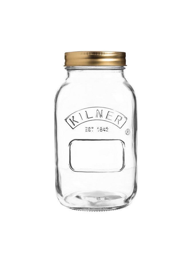 Kilner Borosilicate Preservative Jar 1 Litre, Preserving Jars with Screw Lids for Storing and Preserving Healthy, Home Grown Foods, 100% Leak-Proof, Dishwasher Safe. - Image 1