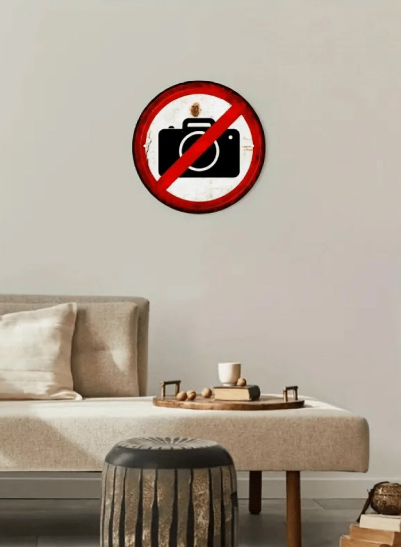 971MEDIA Warning Against Taking Pictures An Old Circular Sign - Image 2