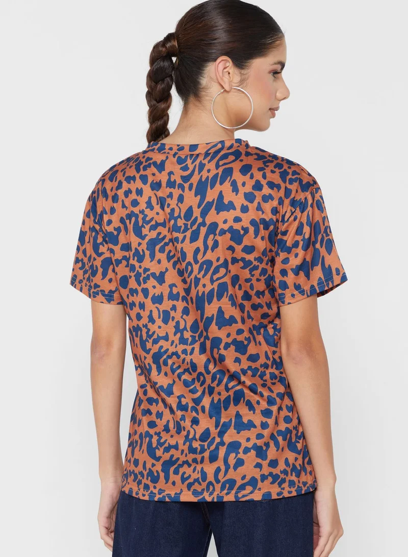 Ginger Leopard Print T-Shirt