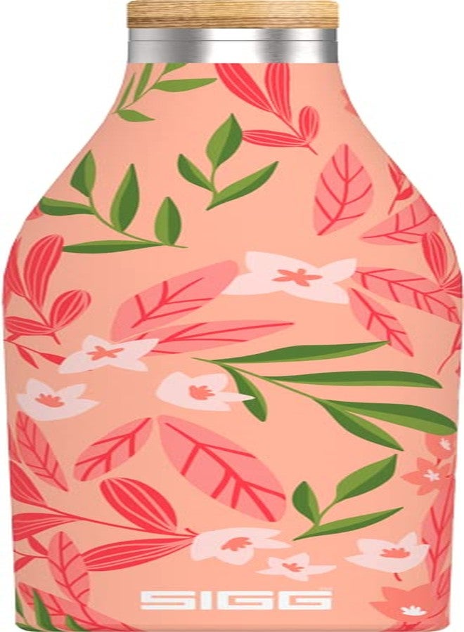SIGG - Insulated Water Bottle - Meridian - Leakproof - Extra Slim - BPA Free - Plastic Free - Double Walled 18/8 Stainless Steel - Bamboo Screw Top - Pink - 0.5 L - Image 1
