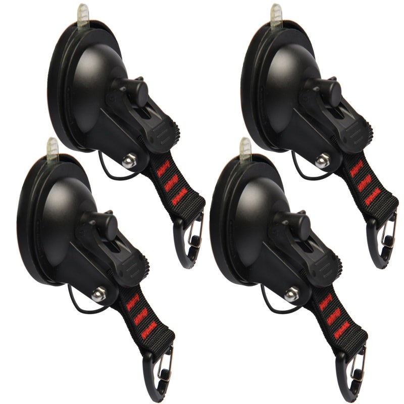 DthwagfL Heavy Duty Suction Cups Anchor with Hooks Suction Cup Camping Tie Downs with Securing Hook Outdoor Strong Suction Cup Wall Anchor for RV Boat Window Camping Tarp AccessoryCar Side Awning4 pcs - Image 2