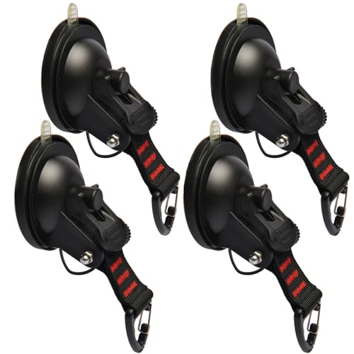 DthwagfL Heavy Duty Suction Cups Anchor with Hooks Suction Cup Camping Tie Downs with Securing Hook Outdoor Strong Suction Cup Wall Anchor for RV Boat Window Camping Tarp AccessoryCar Side Awning4 pcs - Image 1