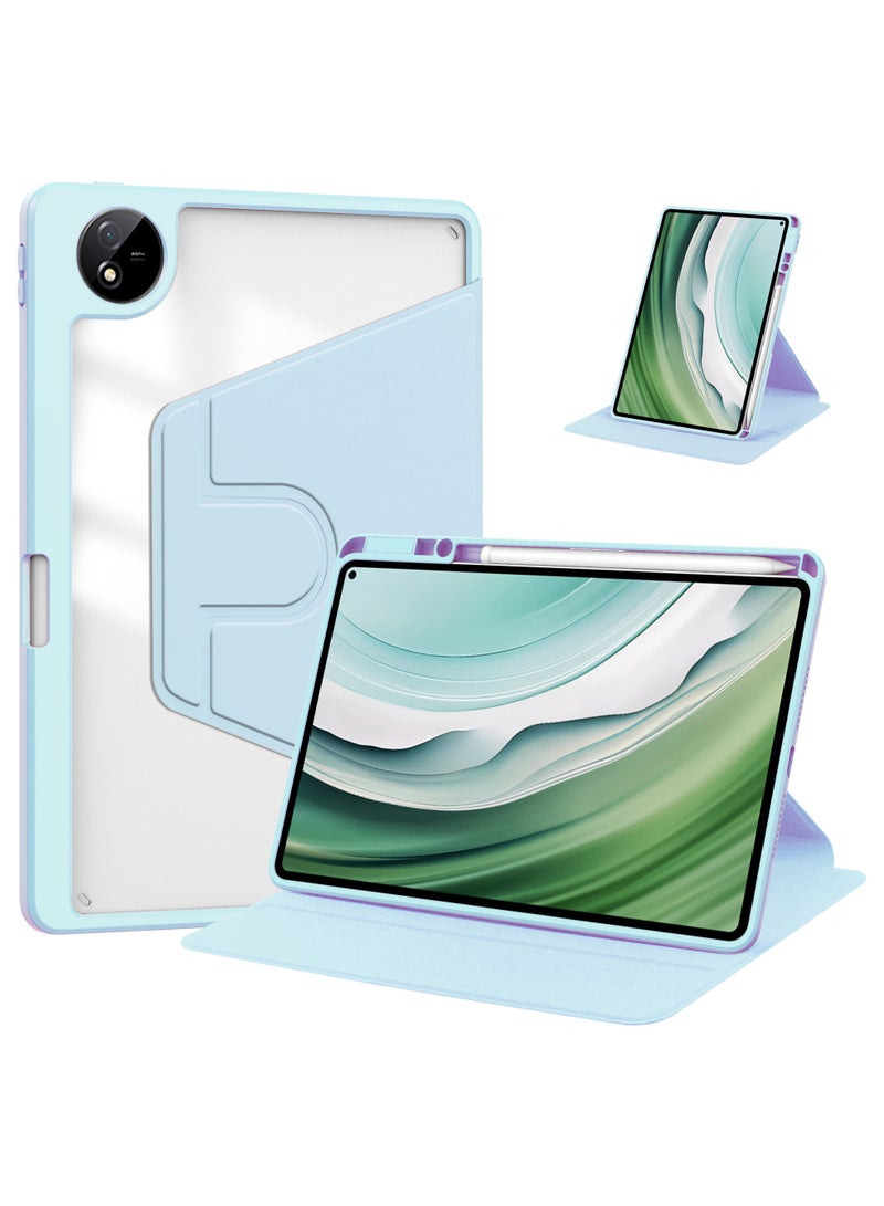 عام غطاء دوار لهونر باد 10 مقاس 12.1 إنش مع حامل قلم - دوار 360 درجة مع حامل واقي ذكي، غطاء فوليو صلب رفيع خلفيته شفافة ويدعم التشغيل/الإيقاف التلقائي