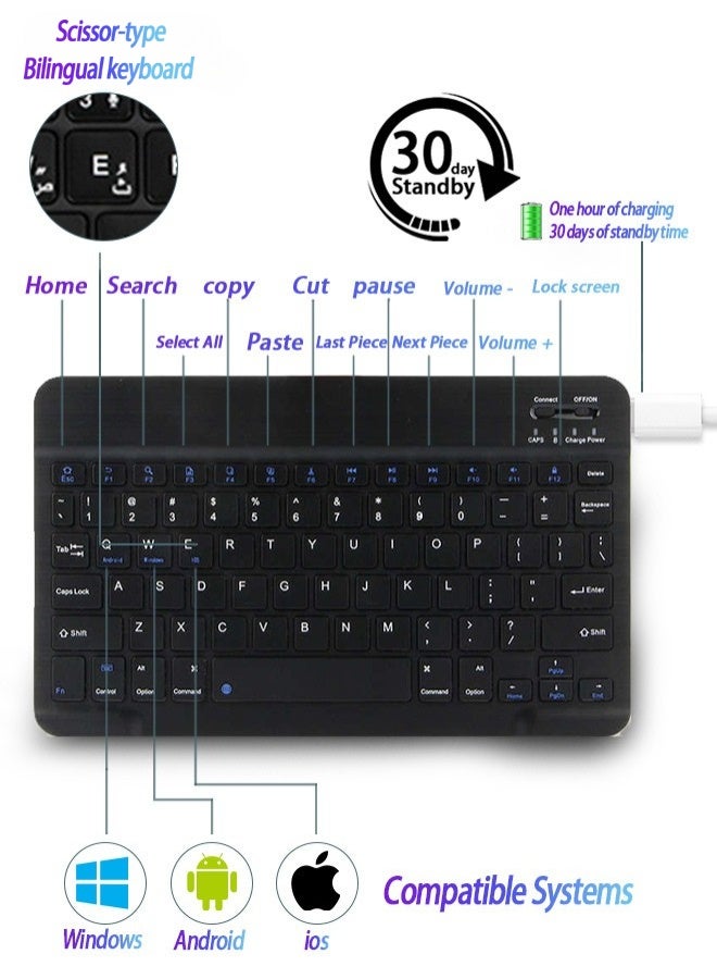 Keyboard Case for Huawei Matepad 11.5". Detachable Bluetooth, Shockproof Leather, Triangle Stand, Pen Slot, Flip Case, Smart Wake/Sleep. Free 2-in-1 Screen Protector, Dust Film - Purple - Image 5