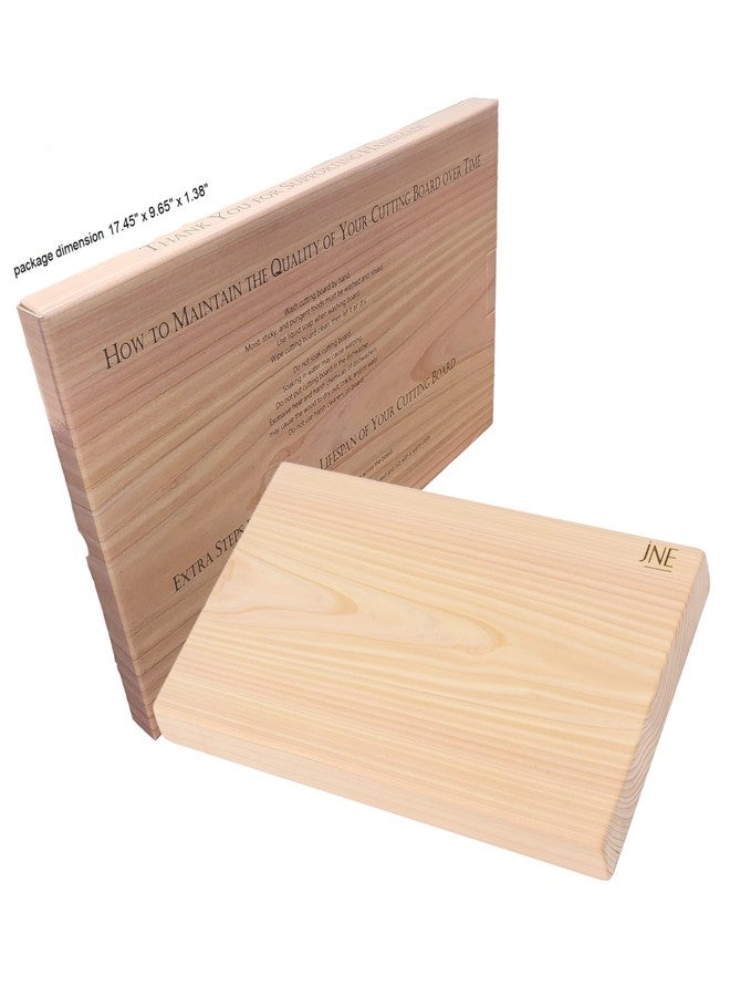 jNE Hinoki Cypress Reversible Wood Cutting Board, 17.3" x 9.5" x1", Chopping Board, Butcher Board, Serving Board, Solid Single Piece, No Joint, No Glue | Holiday Gift - Image 3