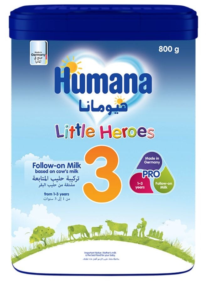 Humana Little Heroes Follow On Milk Stage 3 From 1 to 3 Years Baby Formula 800g  - Image 1