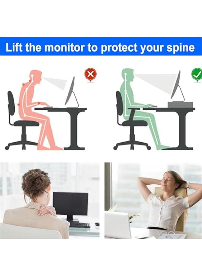 Arabest Desk Organizers and Accessories, Monitor Stand with Drawer and 2 Pen Holder, Desktop Organizer Suitable for Offices and Dormitories (Black) - Image 2