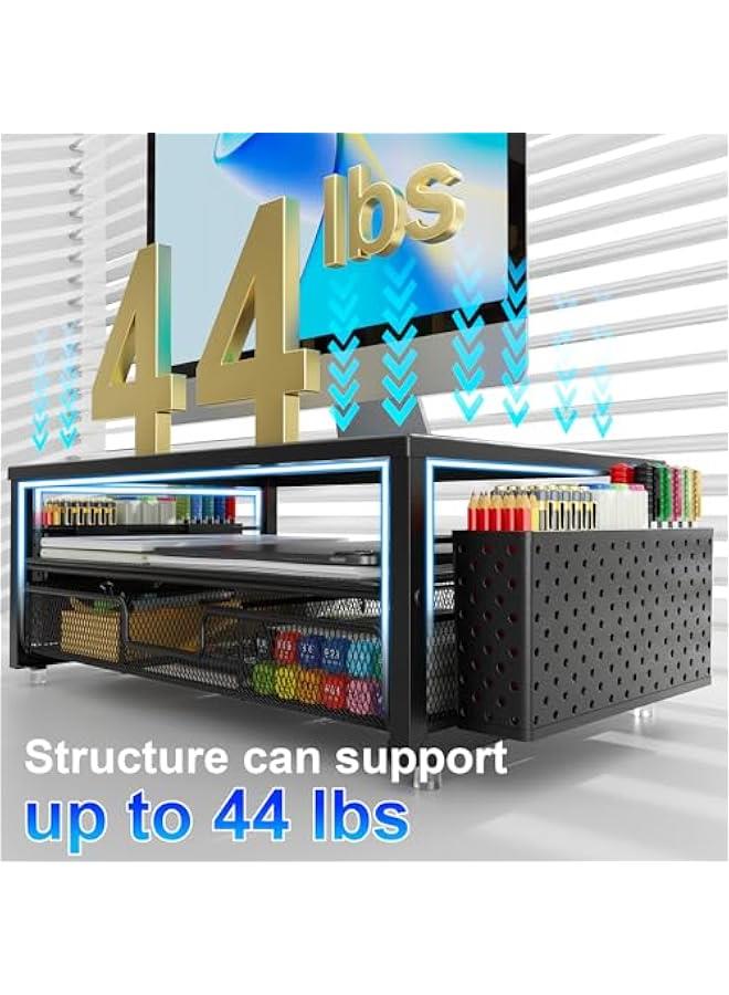 Arabest Desk Organizers and Accessories, Monitor Stand with Drawer and 2 Pen Holder, Desktop Organizer Suitable for Offices and Dormitories (Black) - Image 4