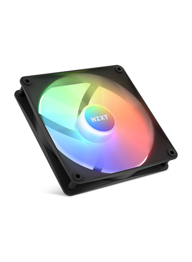 NZXT F140 RGB Core 140mm Case Fan Twin Pack, 8 Individually Addressable RGB LEDs per Fan, 500–1800 RPM, 89.48 CFM, 32.5 dBA, Fluid Dynamic Bearing, PWM Control, RGB Controller Included, CAM Software Support, Black | RF-C14DF-B1  - Image 3