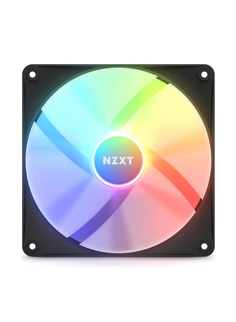 NZXT F140 RGB Core 140mm Case Fan Twin Pack, 8 Individually Addressable RGB LEDs per Fan, 500–1800 RPM, 89.48 CFM, 32.5 dBA, Fluid Dynamic Bearing, PWM Control, RGB Controller Included, CAM Software Support, Black | RF-C14DF-B1  - Image 2