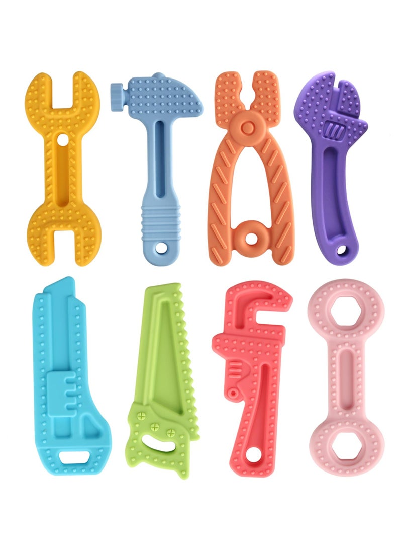 Baby Teething Toys for 0-6 Months 6-12 Months, Freezer BPA Free Silicone Baby Molar Teether Chew Toys, Hammer Wrench Spanner Pliers Shape Baby Boy Toys - Image 1