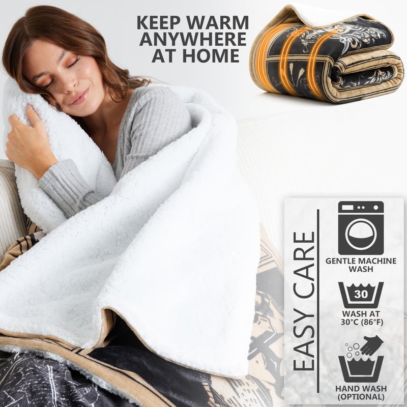 Get Trend Harry Potter Gifts Heated Blanket Electric, Twin Size Luxurious Fleece Weighted Blanket, Fast Heating with 9 Heat Settings & Auto Shut-Off, 65x90in (Multi Harry Potter, Twin US) - Image 4