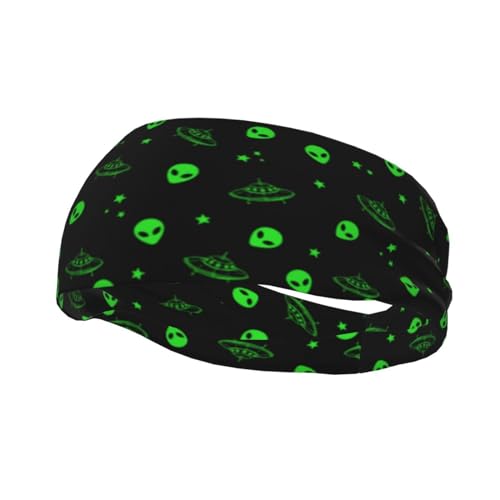 bassyil Galaxy Alien Sports Headbands Moisture Wicking Workout Headband Sweatband Headbands for Running Cycling Football Yoga Hairband for Men Women - Image 1