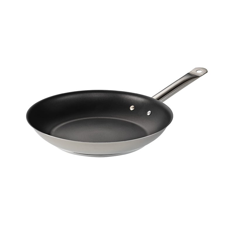 Tramontina 12Inch Non Stick Large Frying Pan TriPly Base Stainless Steel Skillet with Reinforced Nonstick Coating Dishwasher and Oven Safe