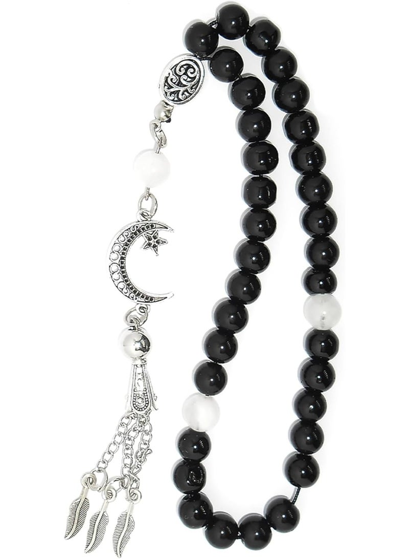 Handmade Rosary – A Unique Combination of Agate Stones with Natural Moonstone for Daily Meditation, Prayer, Positivity & Peace – Perfect Gift for Any Occasion - Image 1