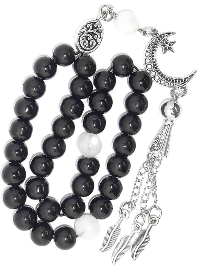 Handmade Rosary – A Unique Combination of Agate Stones with Natural Moonstone for Daily Meditation, Prayer, Positivity & Peace – Perfect Gift for Any Occasion - Image 5