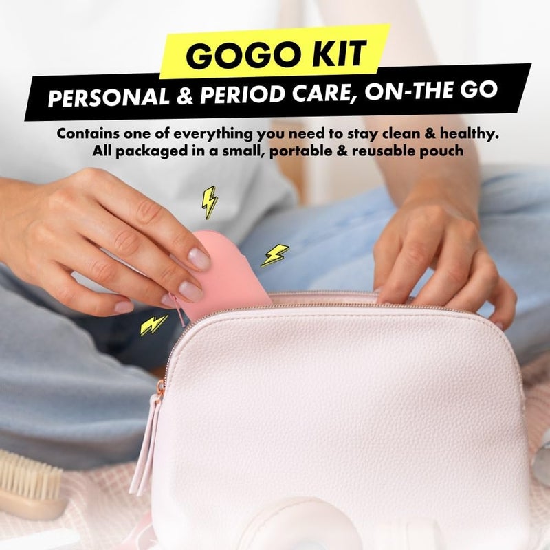 Bonks GoGo Kit Emergency Period Kit Portable Menstrual Pouch for Women Teens Essential Womens Travel Kit Includes Tampon Pantyliner Underwear More Female Hygiene Care - Image 2