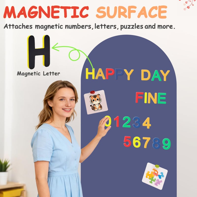 OMKSIH Arch Magnetic Wall Decal 39.3x17.5 Inch Magnetic Chalk Board Sticker Magnet Chalkboard for Wall Peel and Stick Self Adhesive Blackboard Multifunctional for Playroom Home Office - Image 3