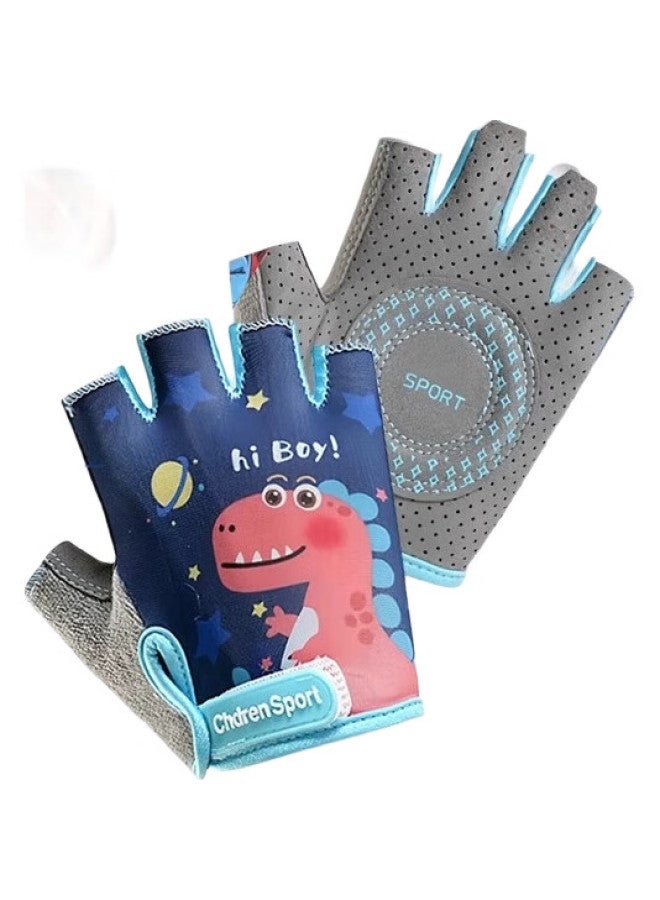 Ousen Children'S Cycling Gloves, Sports Non-Slip, Single Bar Climbing, Rock Climbing, Outdoor Bicycle Sports, Boys And Girls Half-Finger Cartoon - Image 1