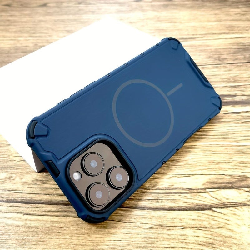 For iPhone 13 Light Grey Shockproof Armor Case Magnetic Wireless Charge Compatible Full Protective Bumper Cover - Image 5