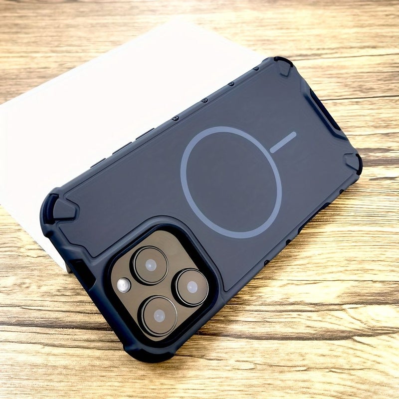 For iPhone 13 Light Grey Shockproof Armor Case Magnetic Wireless Charge Compatible Full Protective Bumper Cover - Image 3