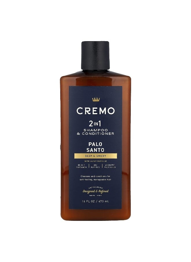 cremo Cremo, 2 in 1 Shampoo & Conditioner, Palo Santo, 16 fl oz (473 ml)  - Image 1