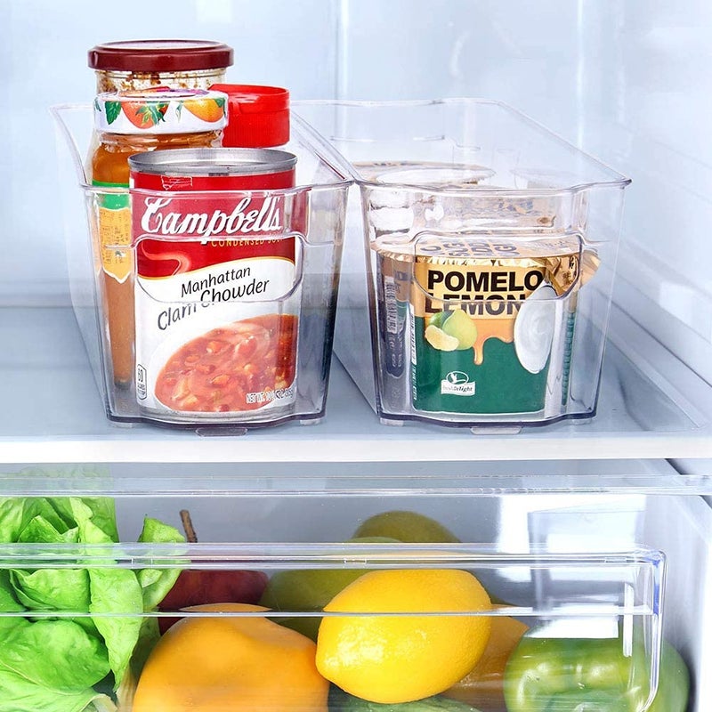 Golden Bird Golden bird Clear Plastic Pantry Organizer Bins Set,Food Storage Bins with Handle For Refrigerator Fridge Cabinet Kitchen Countertops Cupboard BPA free Set of 2 (Narrow) - Image 4