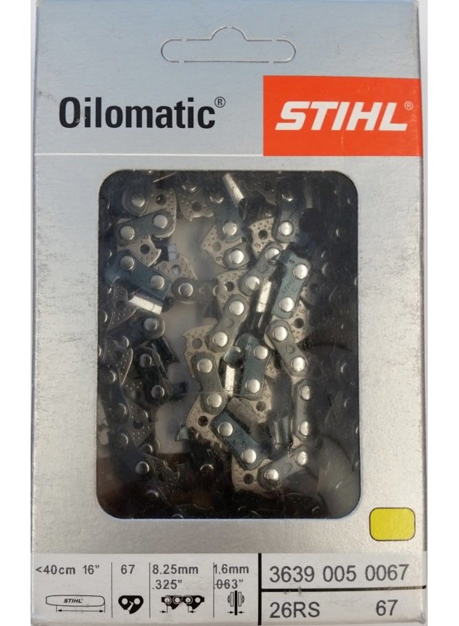 STIHL 3639-005-0067 Chainsaw Full Chisel Saw Chain, 16 inches - Image 1