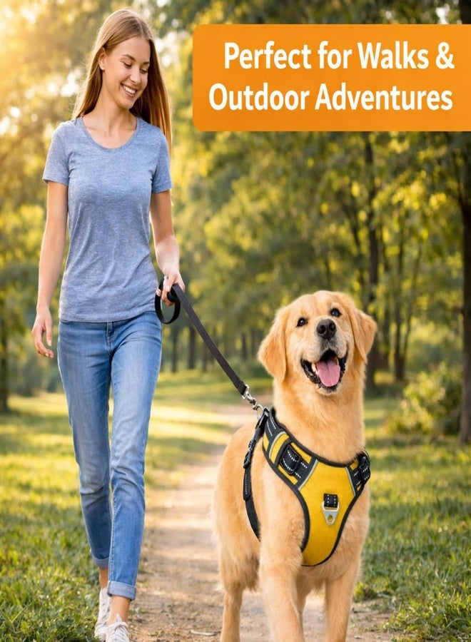 Berlin's PET ACCESSORIES Berlin's No Pull Dog Harness for Large, Medium & Small Dogs | Reflective Oxford Vest | Soft Padded Chest Belt | Easy Control | Anti-Choke Dog Belt for Walking & Training (Golden, Large) - Image 4