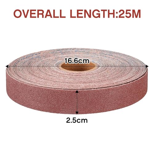 Shineboc Emery Cloth Roll,320 Grit Continuous Sandpaper Roll 1" x 89 Feet Sandpaper Roll for Wood Furniture Finishing Metal Sanding Automotive Polishing - Image 2