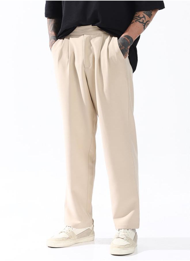 Hubberholme - Men Relaxed Fit Wrinkle Free Wash Pleated Korean Pants - Image 1