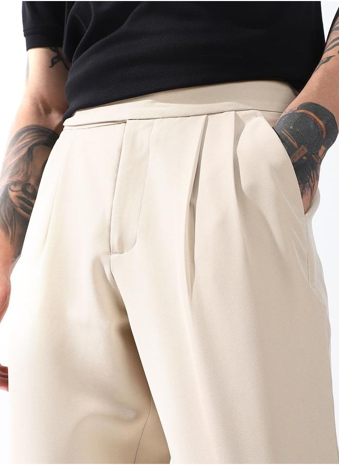 Hubberholme - Men Relaxed Fit Wrinkle Free Wash Pleated Korean Pants - Image 1